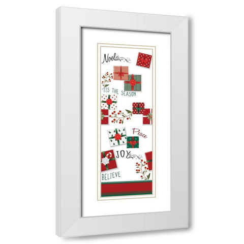 Christmas Presents Panel White Modern Wood Framed Art Print with Double Matting by Allen, Kimberly