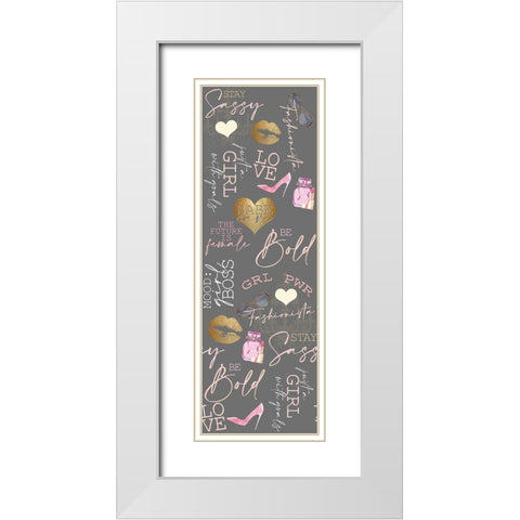 Fashionista Panel White Modern Wood Framed Art Print with Double Matting by Allen, Kimberly