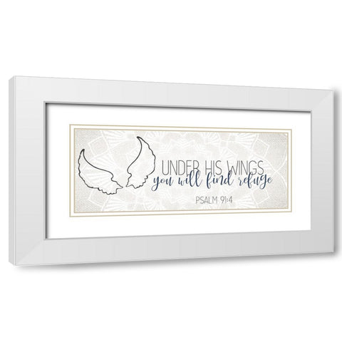 Psalm Wings White Modern Wood Framed Art Print with Double Matting by Allen, Kimberly