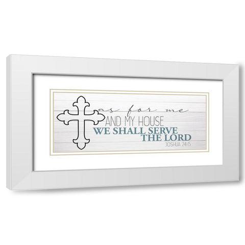 My House Cross White Modern Wood Framed Art Print with Double Matting by Allen, Kimberly