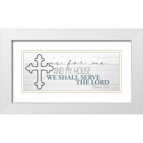 My House Cross White Modern Wood Framed Art Print with Double Matting by Allen, Kimberly