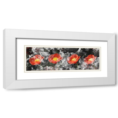 Poppy Panel White Modern Wood Framed Art Print with Double Matting by Allen, Kimberly