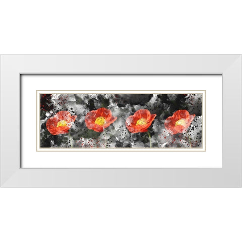 Poppy Panel White Modern Wood Framed Art Print with Double Matting by Allen, Kimberly