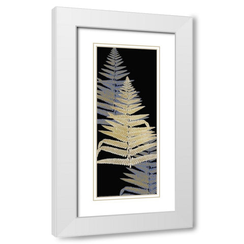 Fern Gold 3 White Modern Wood Framed Art Print with Double Matting by Allen, Kimberly