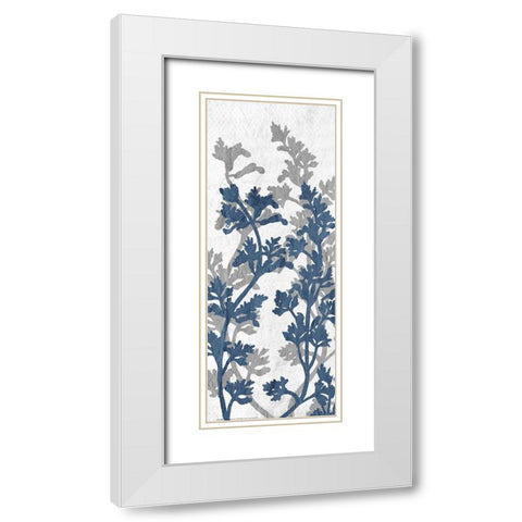 Navy Grey Branch 2 White Modern Wood Framed Art Print with Double Matting by Allen, Kimberly