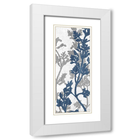Navy Grey Branch 3 White Modern Wood Framed Art Print with Double Matting by Allen, Kimberly