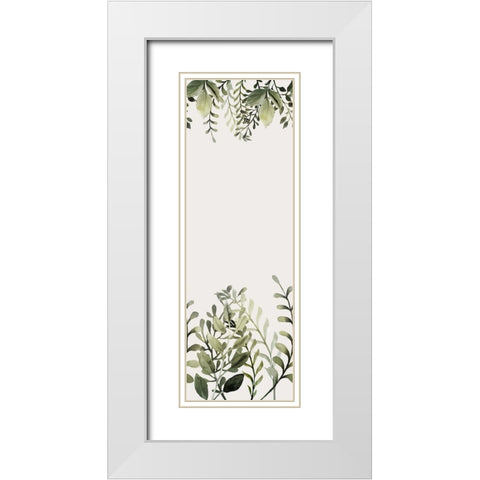 Watercolor Sage Panel White Modern Wood Framed Art Print with Double Matting by Allen, Kimberly