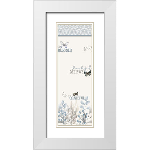 Grateful Panel White Modern Wood Framed Art Print with Double Matting by Allen, Kimberly