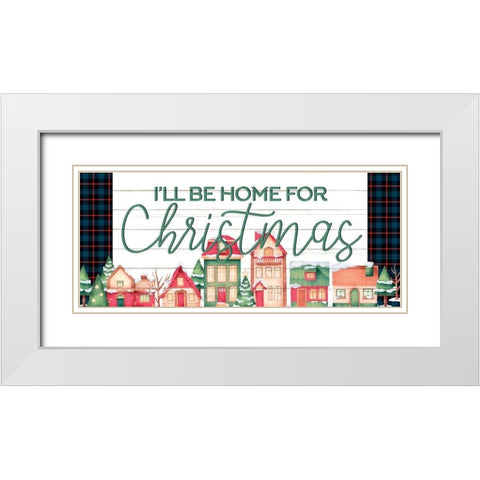 Home for Christmas White Modern Wood Framed Art Print with Double Matting by Allen, Kimberly
