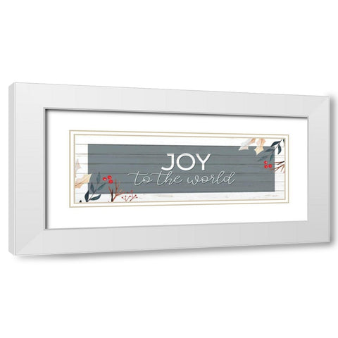 Joy to the World White Modern Wood Framed Art Print with Double Matting by Allen, Kimberly