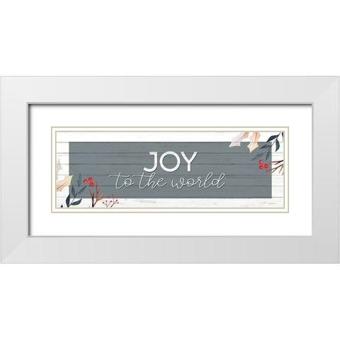 Joy to the World White Modern Wood Framed Art Print with Double Matting by Allen, Kimberly