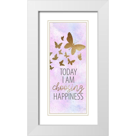 Be Butterflies 1 White Modern Wood Framed Art Print with Double Matting by Allen, Kimberly