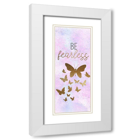 Be Butterflies 6 White Modern Wood Framed Art Print with Double Matting by Allen, Kimberly