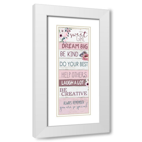 Sweet Girl 1 White Modern Wood Framed Art Print with Double Matting by Allen, Kimberly