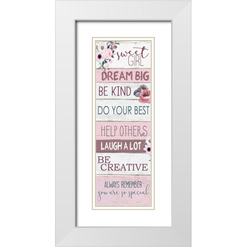 Sweet Girl 1 White Modern Wood Framed Art Print with Double Matting by Allen, Kimberly