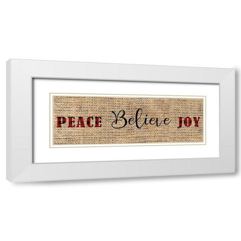 Peace Belive Plaid White Modern Wood Framed Art Print with Double Matting by Allen, Kimberly