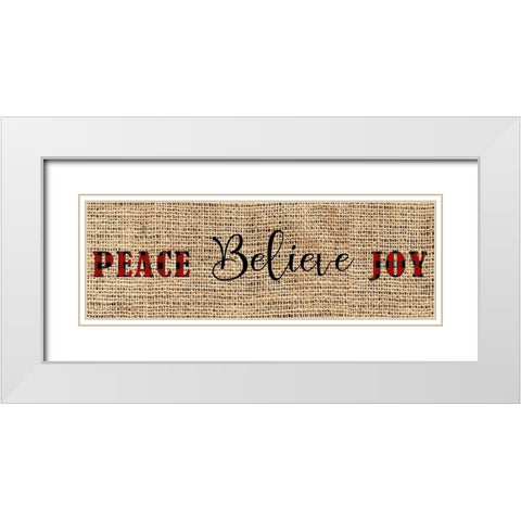 Peace Belive Plaid White Modern Wood Framed Art Print with Double Matting by Allen, Kimberly