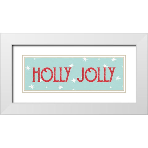 Holly Jolly White Modern Wood Framed Art Print with Double Matting by Allen, Kimberly