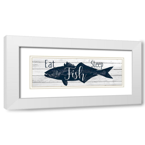 At the Lake B White Modern Wood Framed Art Print with Double Matting by Allen, Kimberly