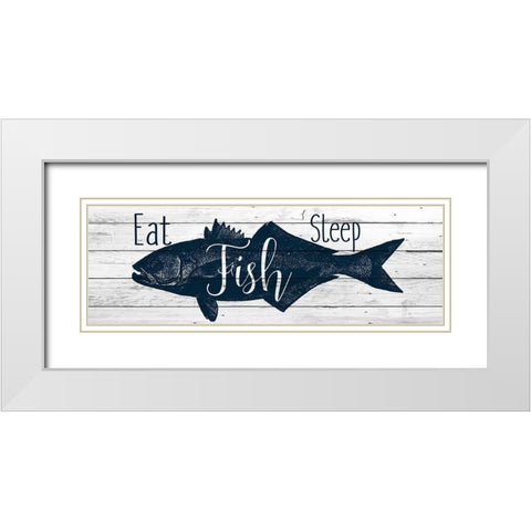 At the Lake B White Modern Wood Framed Art Print with Double Matting by Allen, Kimberly