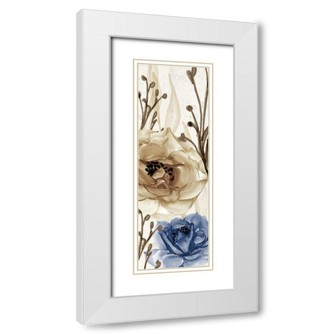 Blue Notes Panel 1 White Modern Wood Framed Art Print with Double Matting by Allen, Kimberly