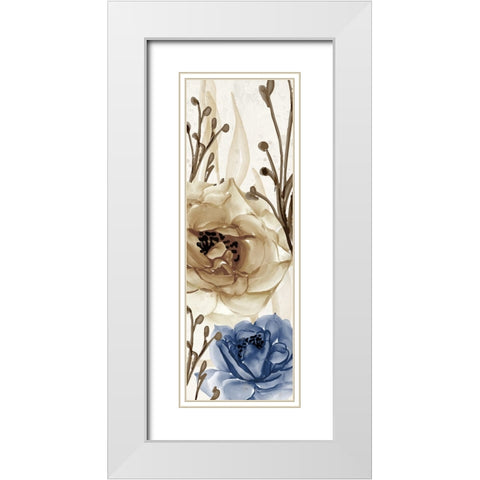 Blue Notes Panel 1 White Modern Wood Framed Art Print with Double Matting by Allen, Kimberly