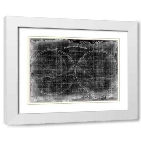 Constellation Map White Modern Wood Framed Art Print with Double Matting by Allen, Kimberly