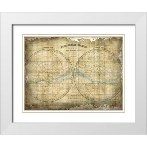 Constellation Map 1 White Modern Wood Framed Art Print with Double Matting by Allen, Kimberly