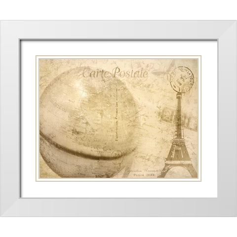Globe White Modern Wood Framed Art Print with Double Matting by Allen, Kimberly