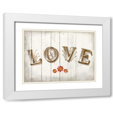 Love White Modern Wood Framed Art Print with Double Matting by Allen, Kimberly