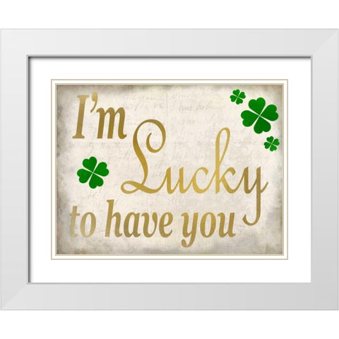 Im Lucky White Modern Wood Framed Art Print with Double Matting by Allen, Kimberly