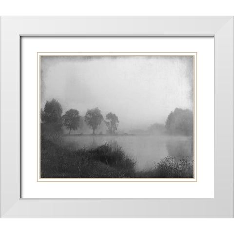 Misty Lake Day White Modern Wood Framed Art Print with Double Matting by Allen, Kimberly