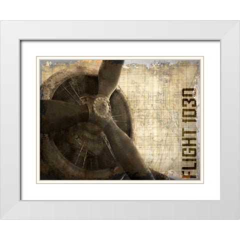 Vintage Flight 1030 White Modern Wood Framed Art Print with Double Matting by Allen, Kimberly