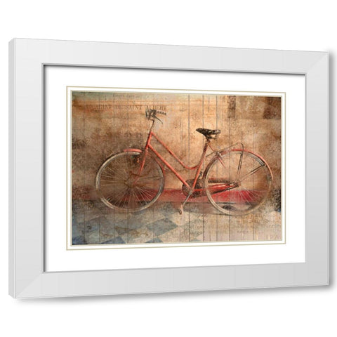 Rusty Bicycle White Modern Wood Framed Art Print with Double Matting by Allen, Kimberly