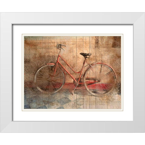 Rusty Bicycle White Modern Wood Framed Art Print with Double Matting by Allen, Kimberly