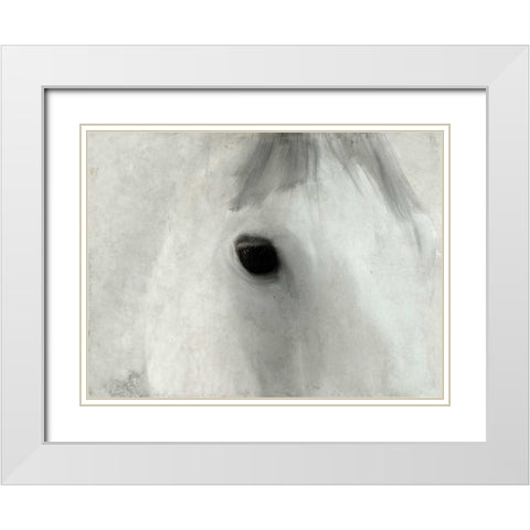 Serene Eyes White Modern Wood Framed Art Print with Double Matting by Allen, Kimberly