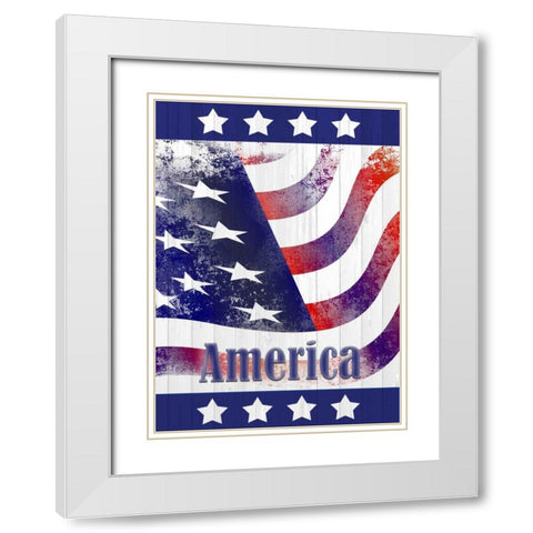 America White Modern Wood Framed Art Print with Double Matting by Allen, Kimberly