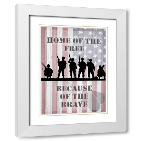 Home Of The Free White Modern Wood Framed Art Print with Double Matting by Allen, Kimberly
