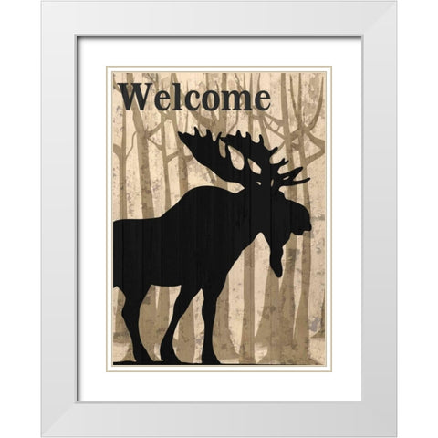 Welcome To The Lodge White Modern Wood Framed Art Print with Double Matting by Allen, Kimberly