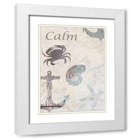 Coastal Calm White Modern Wood Framed Art Print with Double Matting by Allen, Kimberly