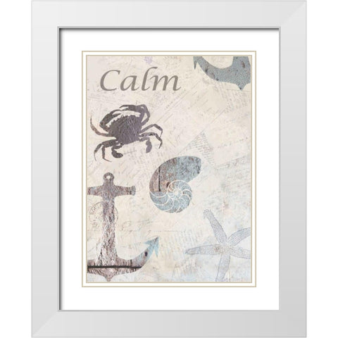 Coastal Calm White Modern Wood Framed Art Print with Double Matting by Allen, Kimberly