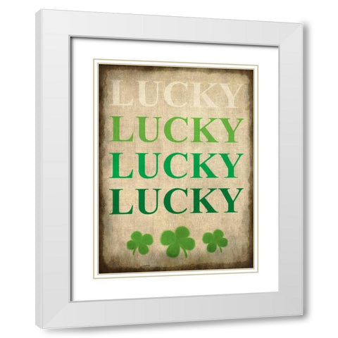 LUCKY LUCKY White Modern Wood Framed Art Print with Double Matting by Allen, Kimberly