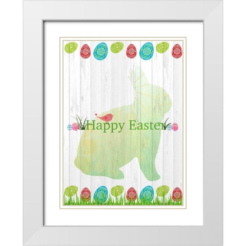 Easter Eggs White Modern Wood Framed Art Print with Double Matting by Allen, Kimberly