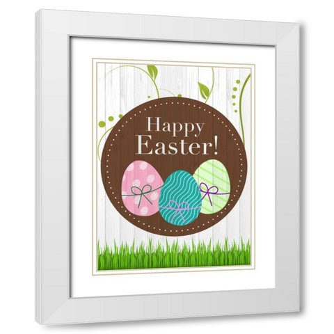 Happy Easter White Modern Wood Framed Art Print with Double Matting by Allen, Kimberly