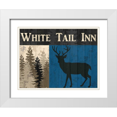White Tail Inn White Modern Wood Framed Art Print with Double Matting by Allen, Kimberly