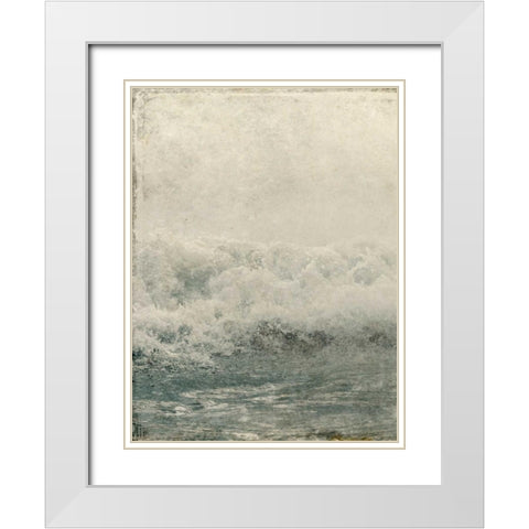 Ocean Waves 1 White Modern Wood Framed Art Print with Double Matting by Allen, Kimberly