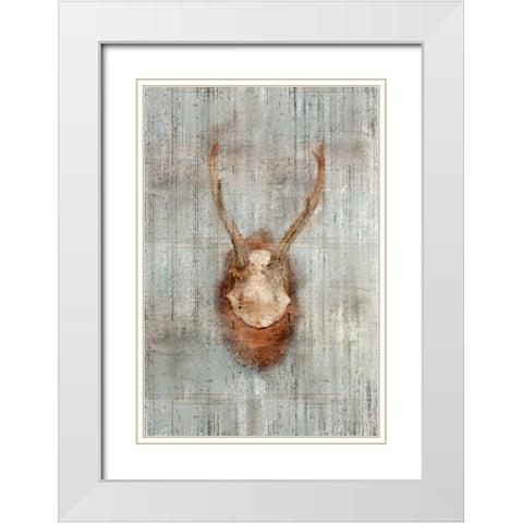 Antlers 1 White Modern Wood Framed Art Print with Double Matting by Allen, Kimberly