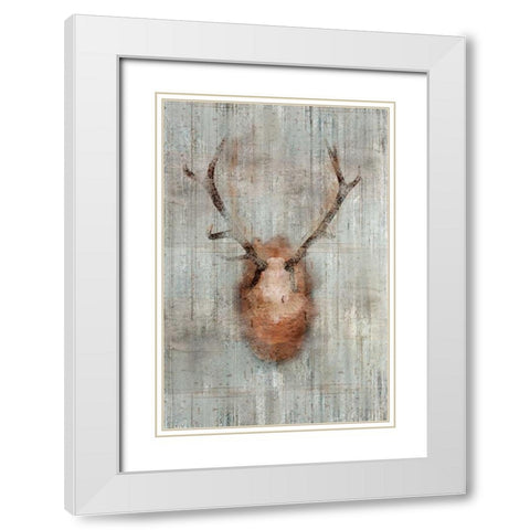 Antlers 2 White Modern Wood Framed Art Print with Double Matting by Allen, Kimberly