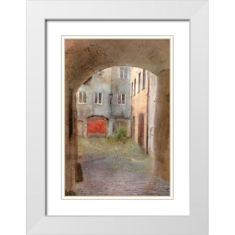 Courtyard White Modern Wood Framed Art Print with Double Matting by Allen, Kimberly