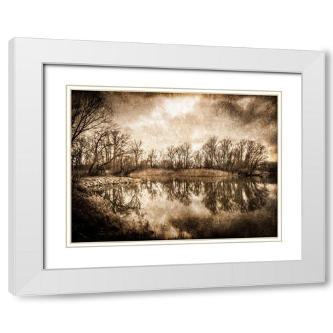 On the River 2 White Modern Wood Framed Art Print with Double Matting by Allen, Kimberly